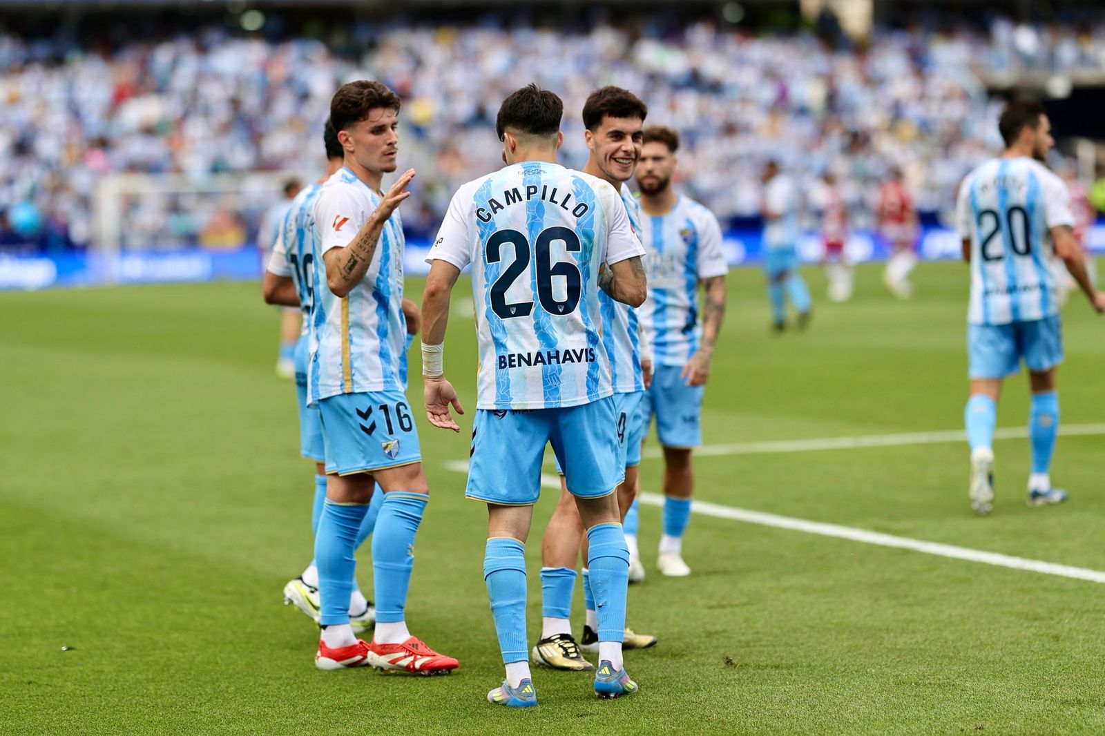 Cordero celebr su gol en el Málaga CF-Granada