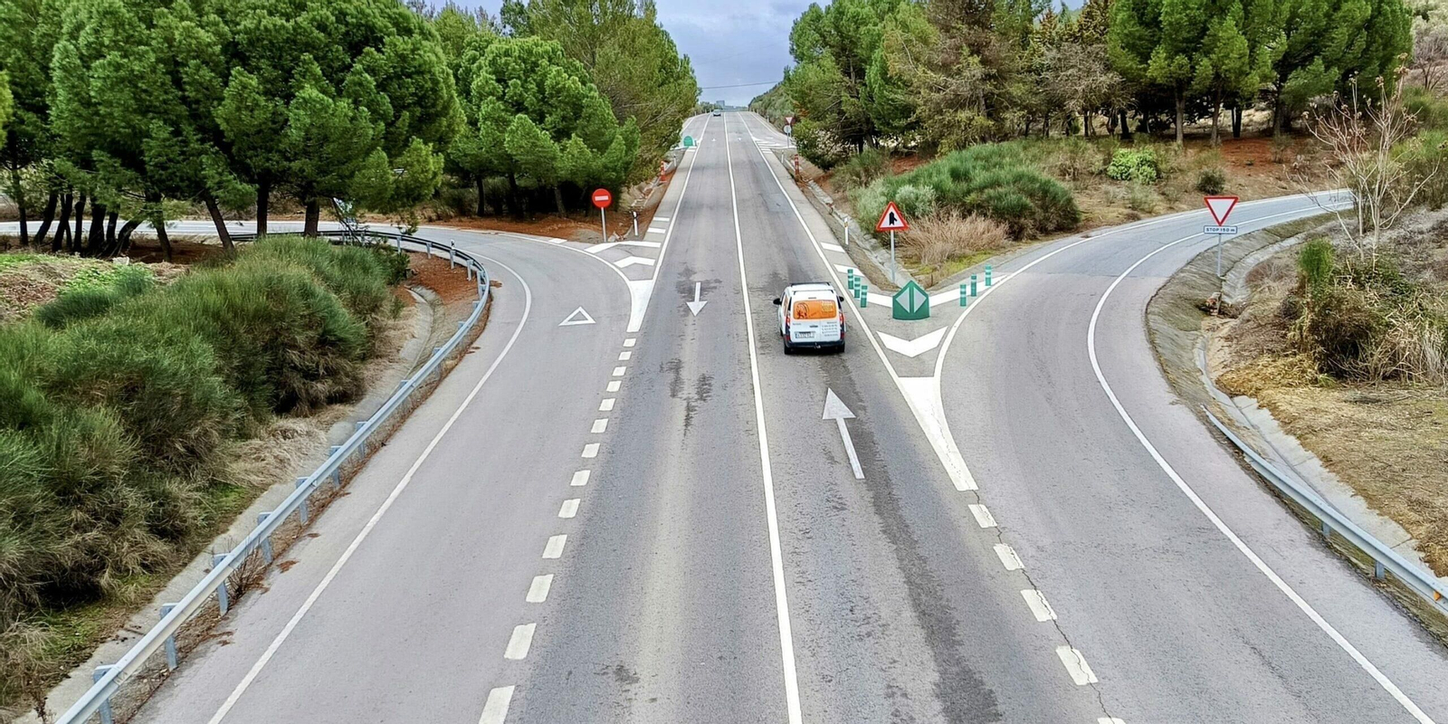 Imagen aérea de la carretera N-432.