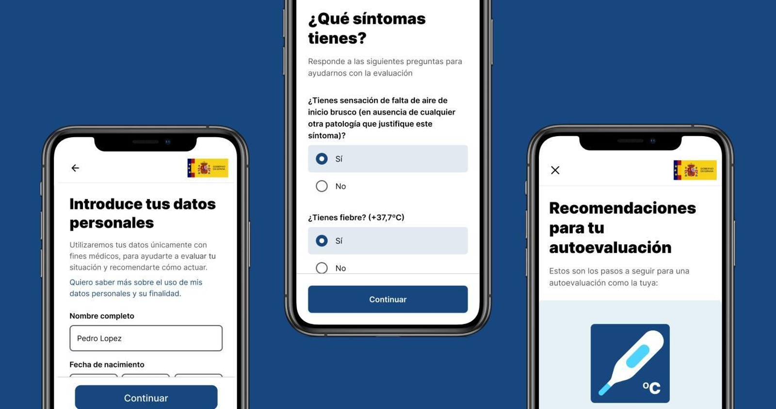 La app oficial 'Asistencia Covid 19'.