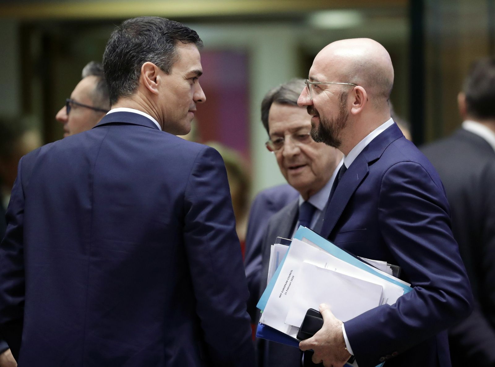 Pedro Sánchez, con Charles Michel, presidente del Consejo Europeo