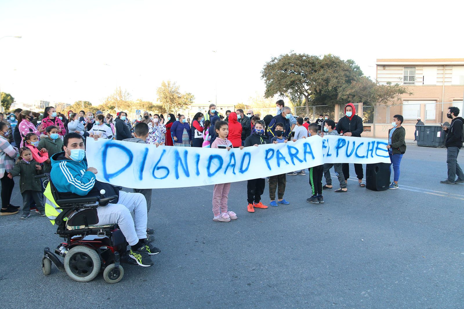 Una de las muchas protestas realizadas en El Puche.