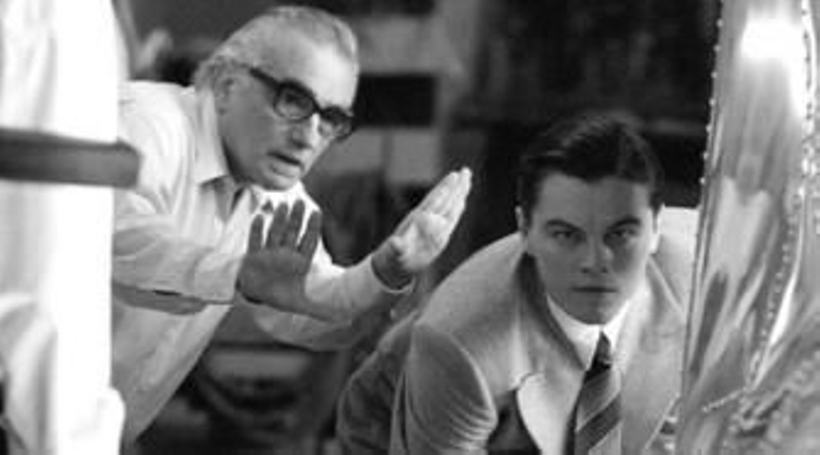 Scorsese, junto a su actor fetiche, Leonardo DiCaprio, en el rodaje de 'El aviador'.