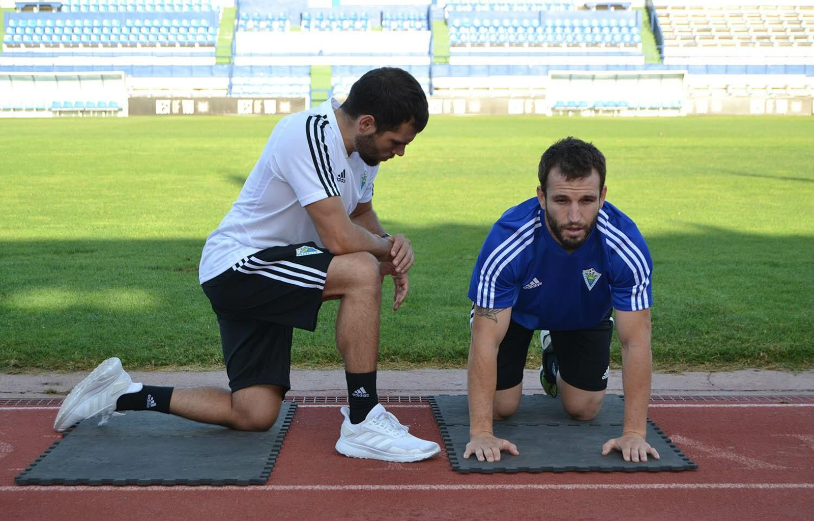Óscar García realizando las primeras pruebas de la pretemporada