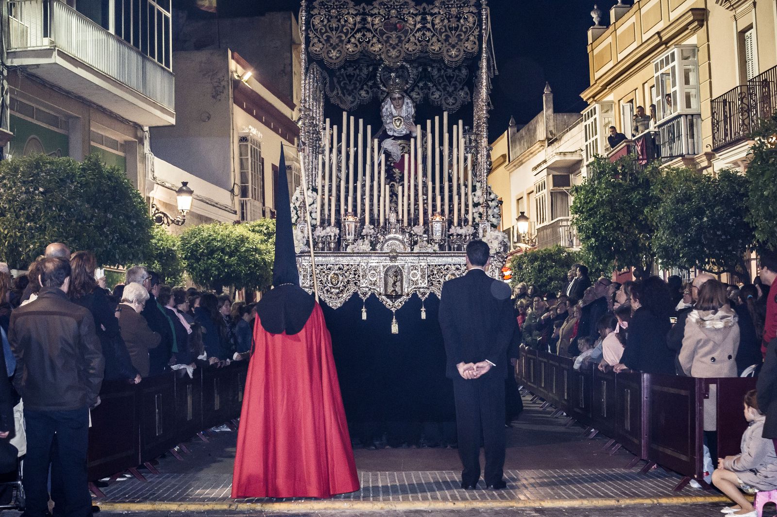 Virgen del Mayor Dolor a su paso Carrera Oficial durante un Jueves Santo