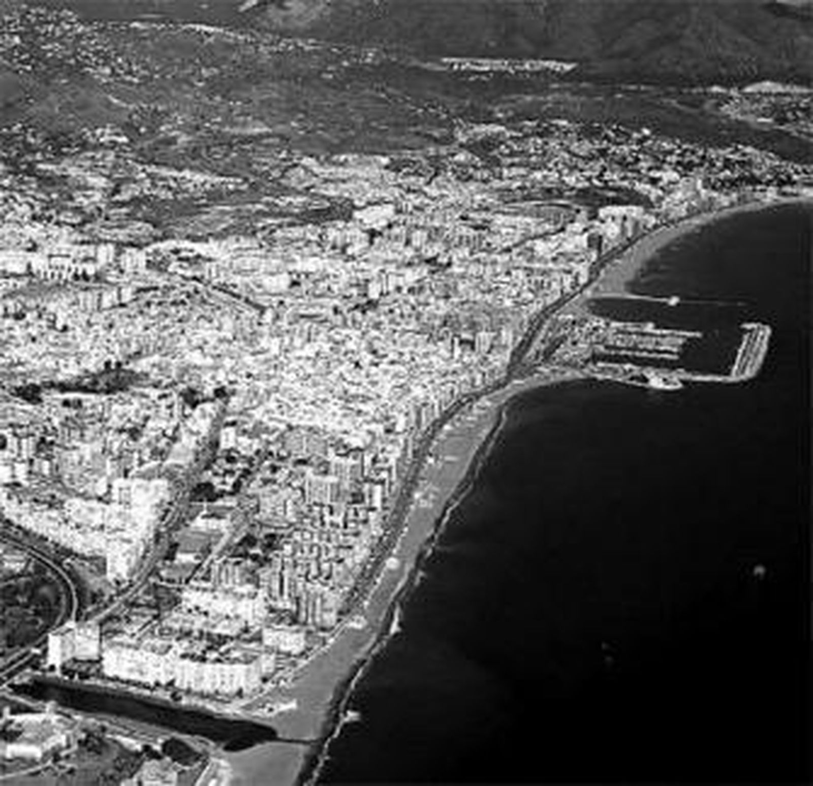 Vista aérea de la costa de Marbella.