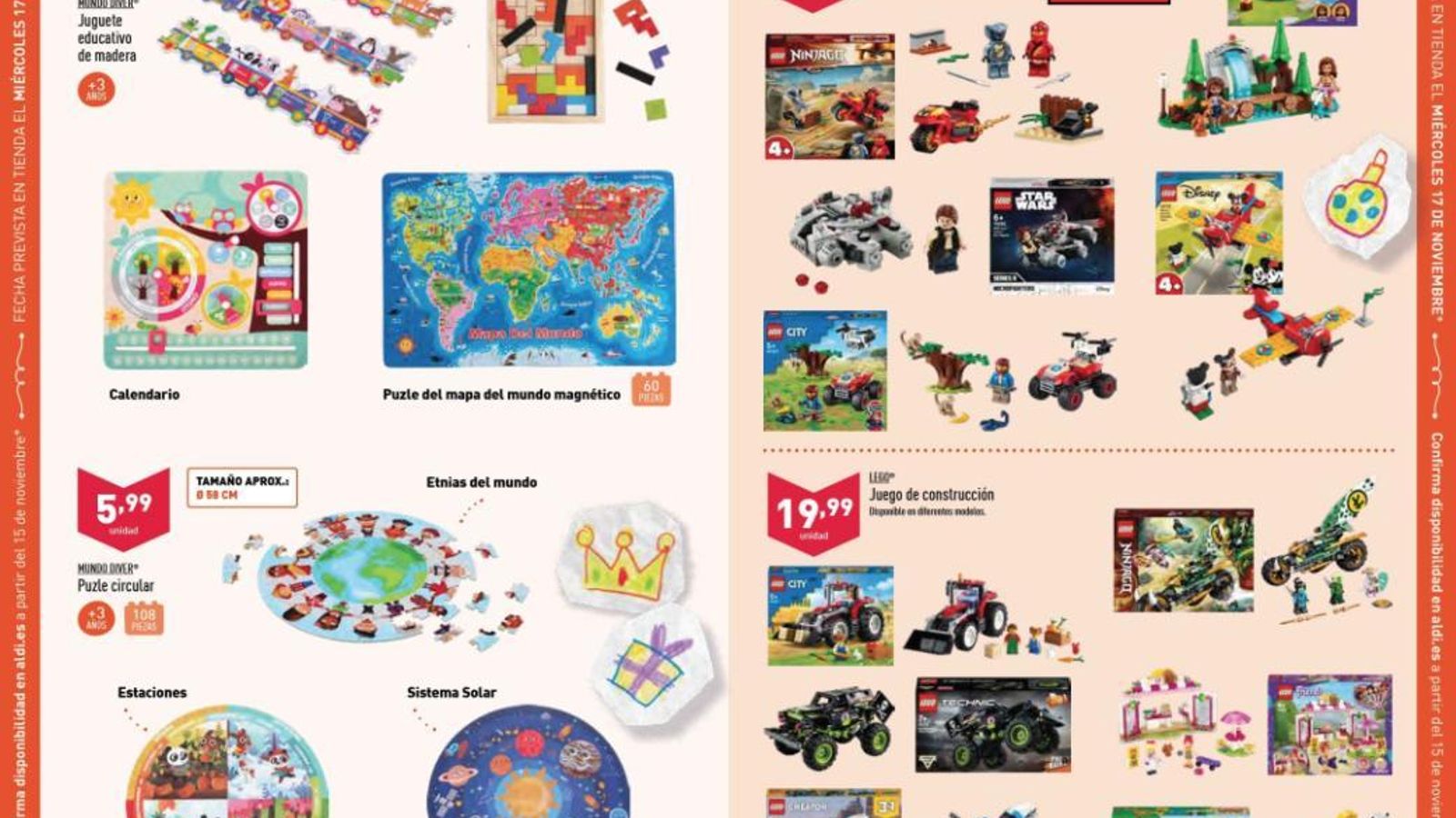 Parte del catálogo de juguetes de Aldi para las Navidades de 2021