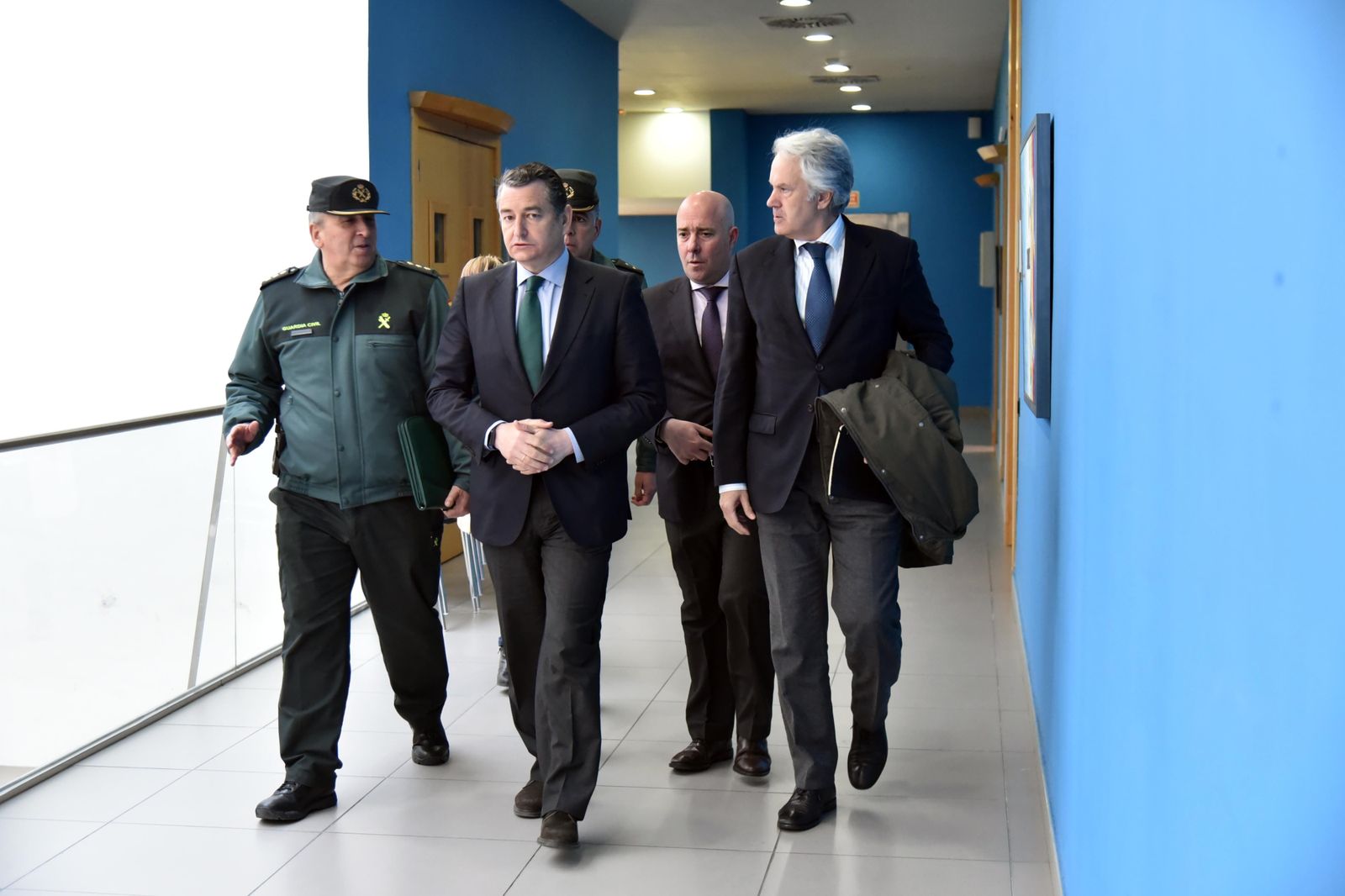 Jesús Núñez, Antonio Sanz, Alonso Gómez, Nacho Macías y Agustín Muñoz, ayer en el Palacio de Congresos linense.
