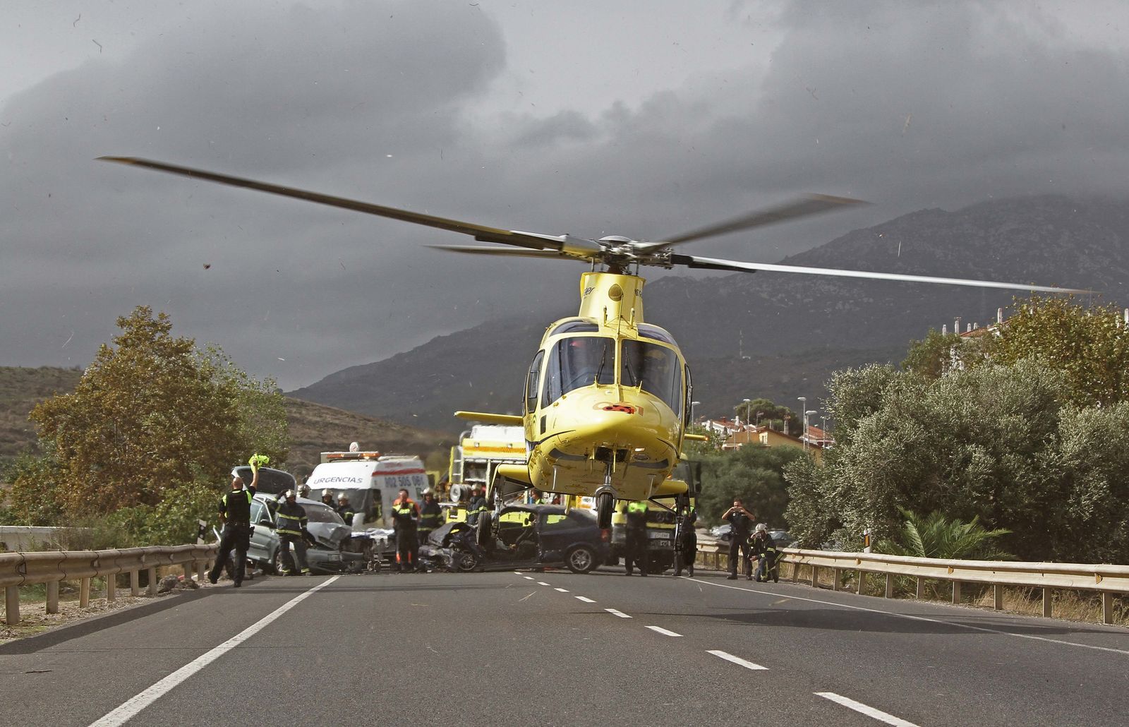 Imagen de archivo de un helicóptero del 061 en una intervención