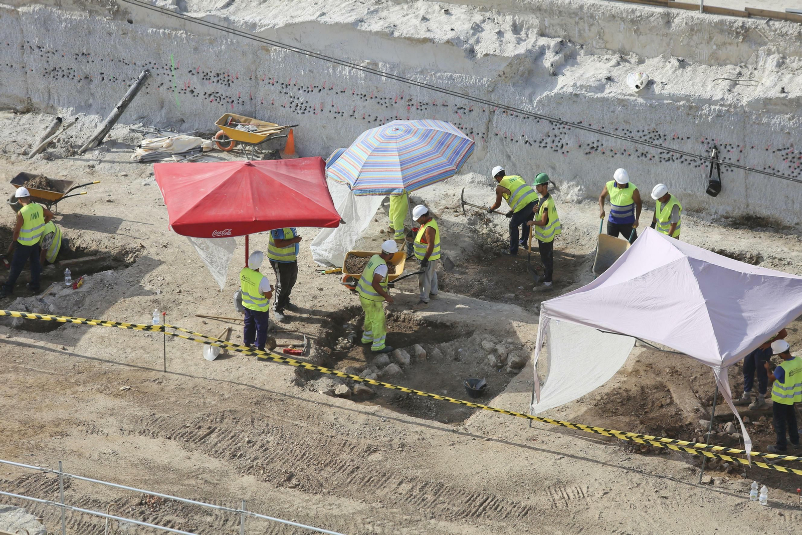 Las fotos de los restos arqueológicos en la obra del Metro de Málaga
