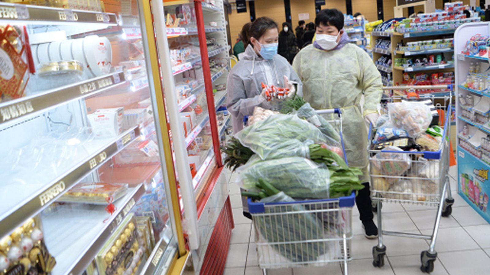 Un supermercado en la ciudad china de Wuhan.