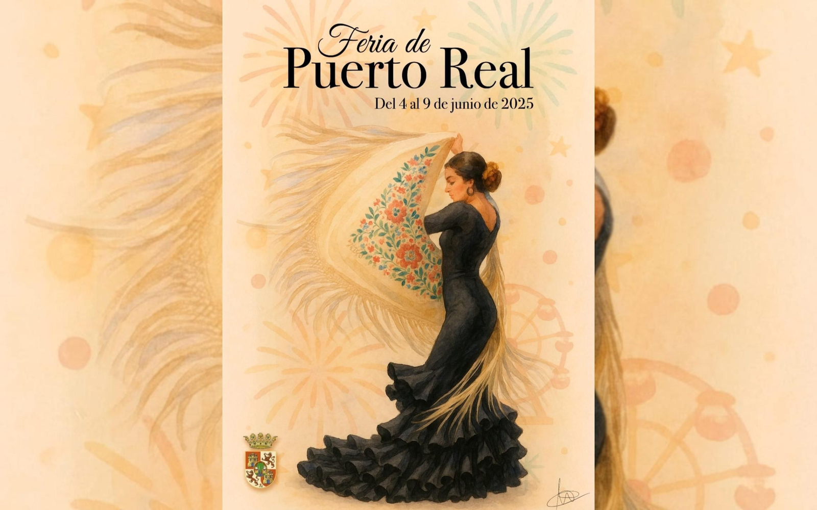 Cartel Feria de Puerto Real 2025, obra de Beatriz León Torres