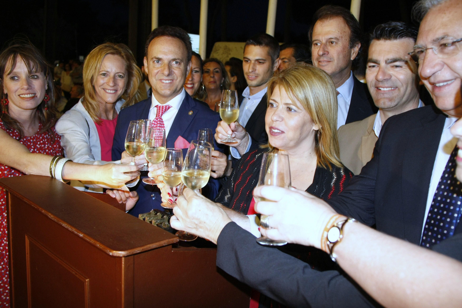 Brindis con motivo de la dedicatoria de la Feria a Jerez, en 2017.
