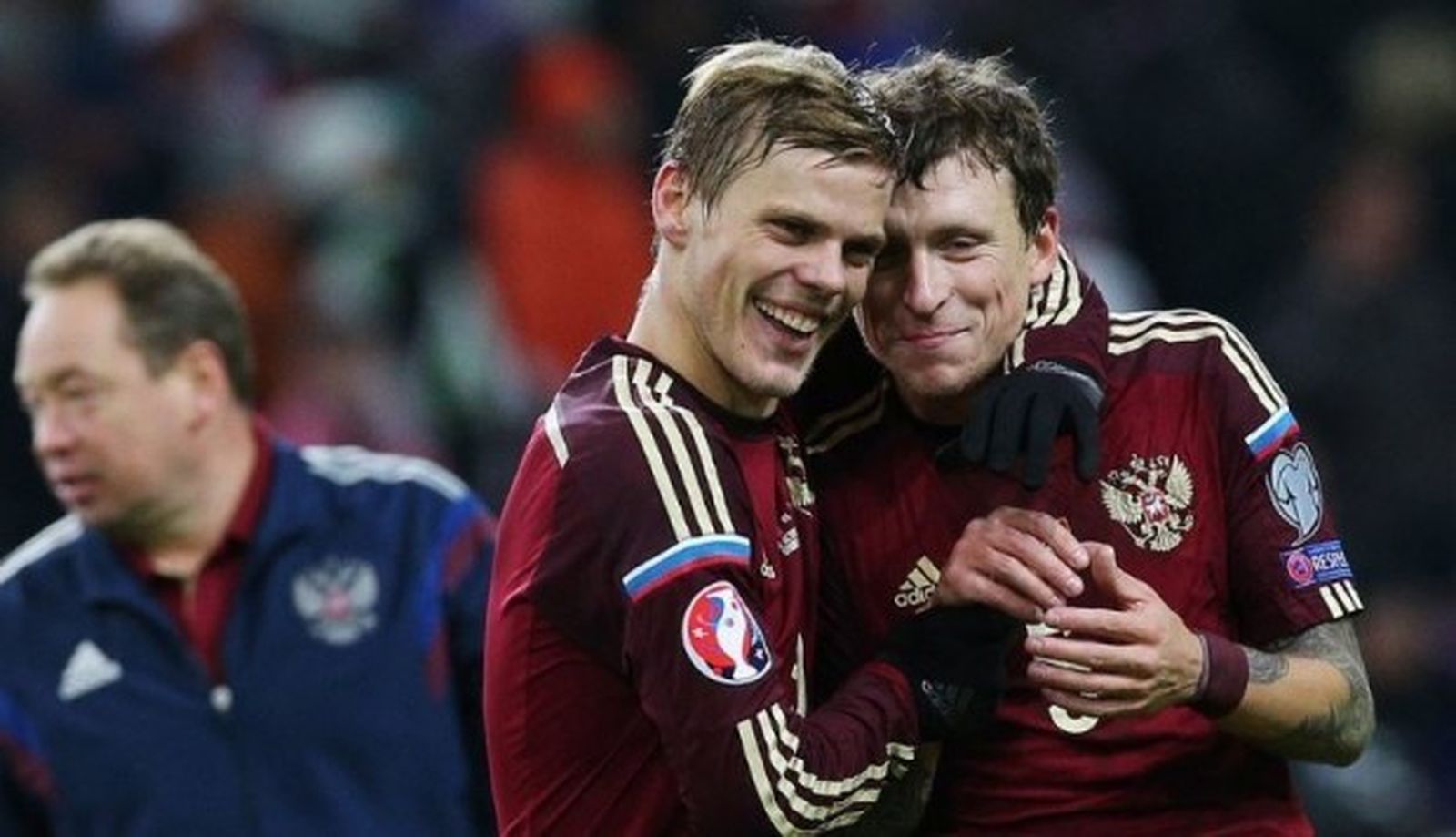 Kokorin y Mamaev tras un partido con la selección rusa.