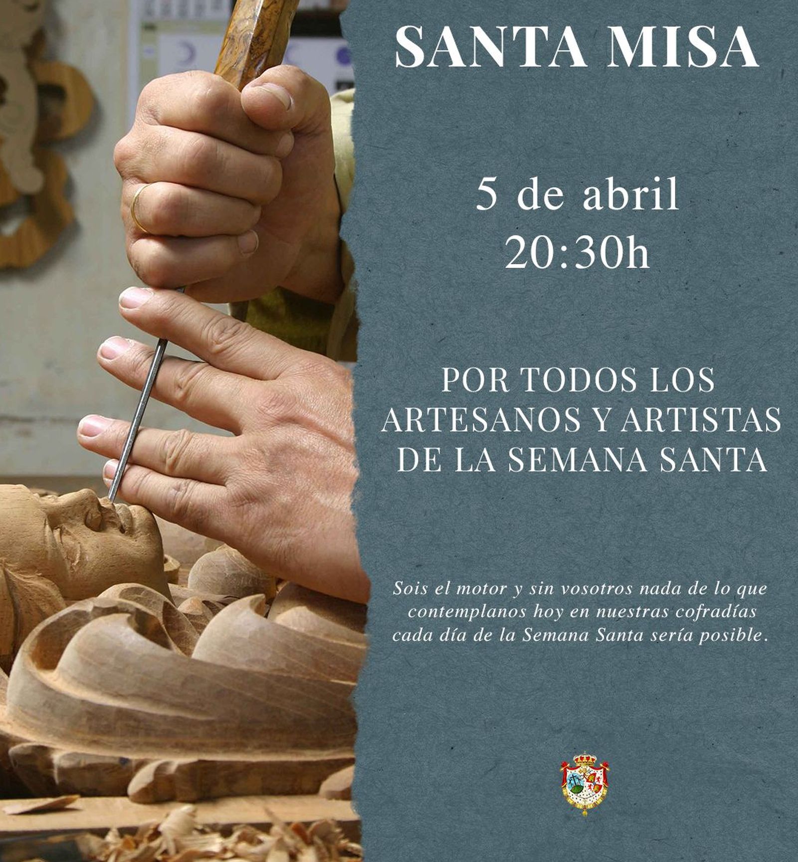 Cartel de la misa por el gremio del arte sacro