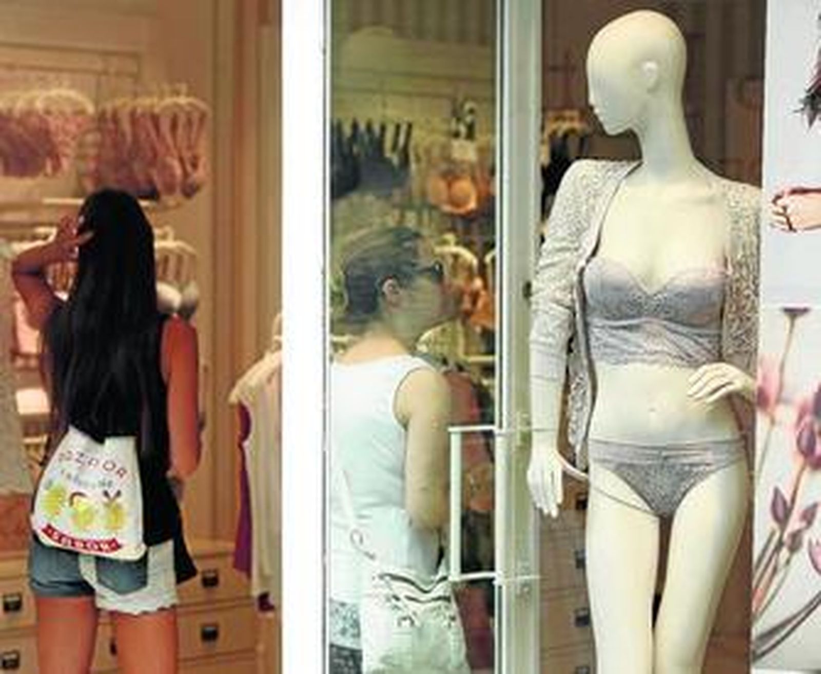 Clientas de una tienda de lencería, el ámbito donde transcurre la novela de Asako Hiruta.