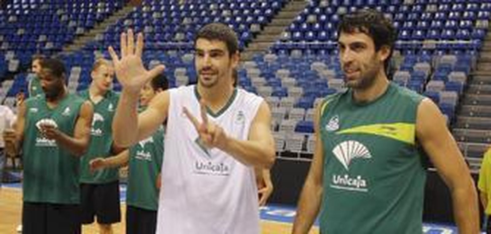Berni Rodríguez y Saúl Blanco en un entrenamiento.