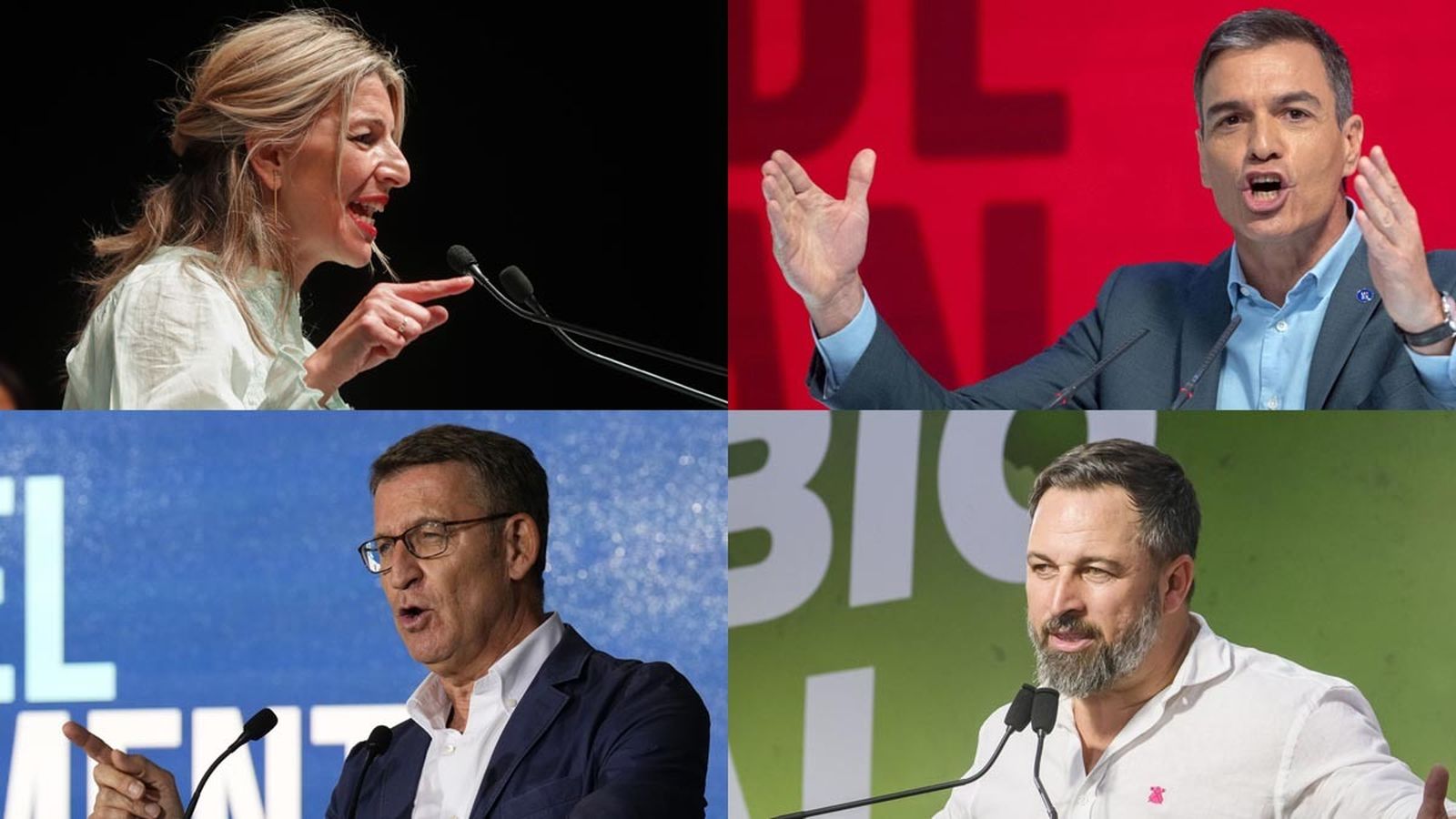 Los principales candidatos en las elecciones del 23-J