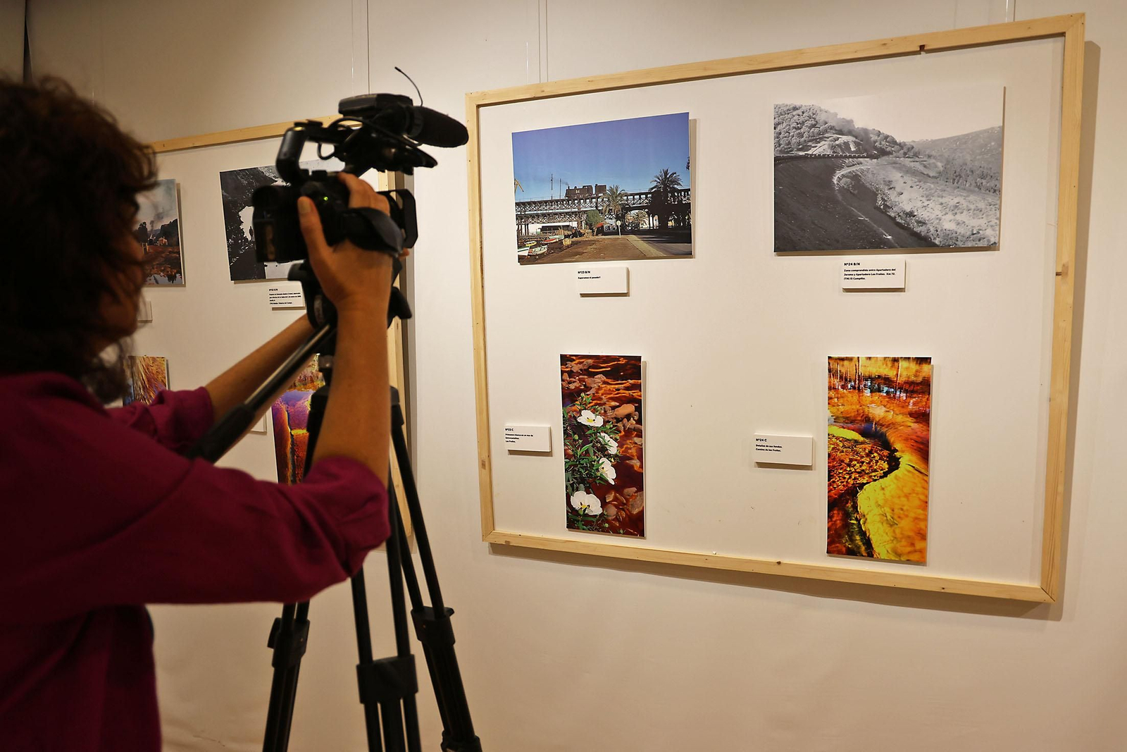 Imágenes de la exposición sobre la llegada del ferrocarril a Huelva, amigos del Río Tinto