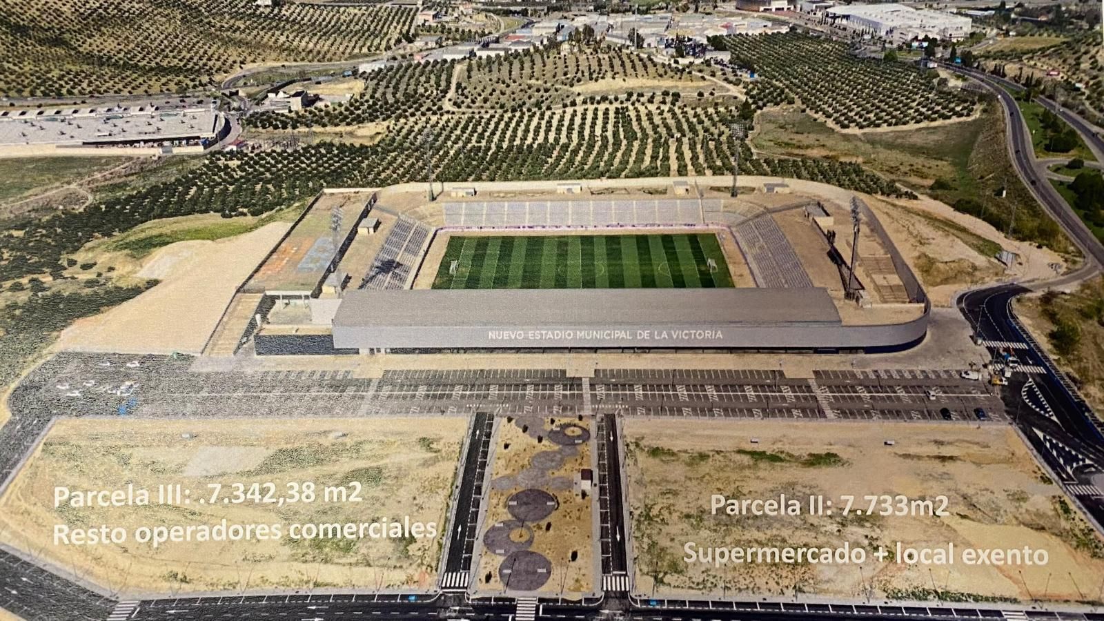 Plano de las parcelas junto al estadio de La Victoria.