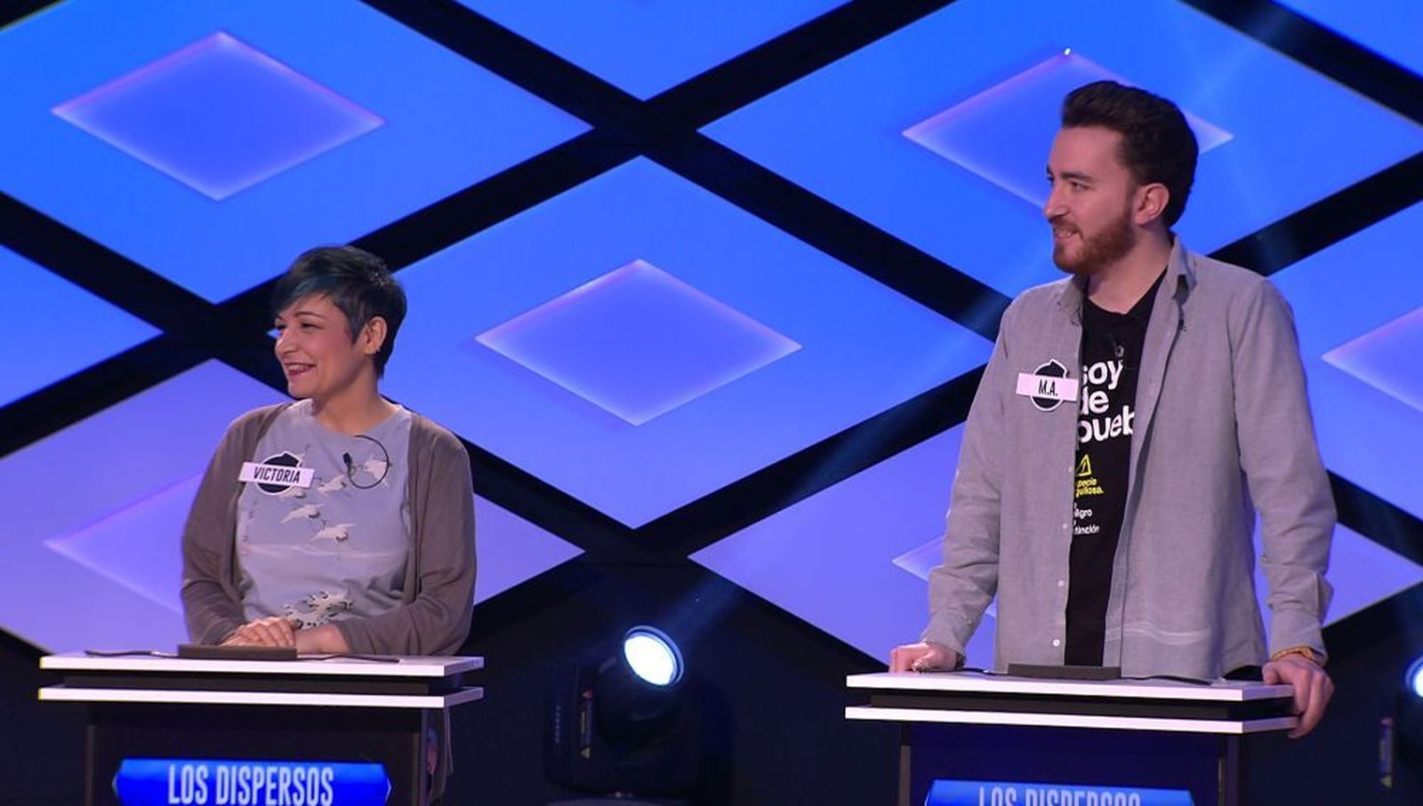 Los concursantes Victoria Folgueira y Miguel Ángel Gómez.
