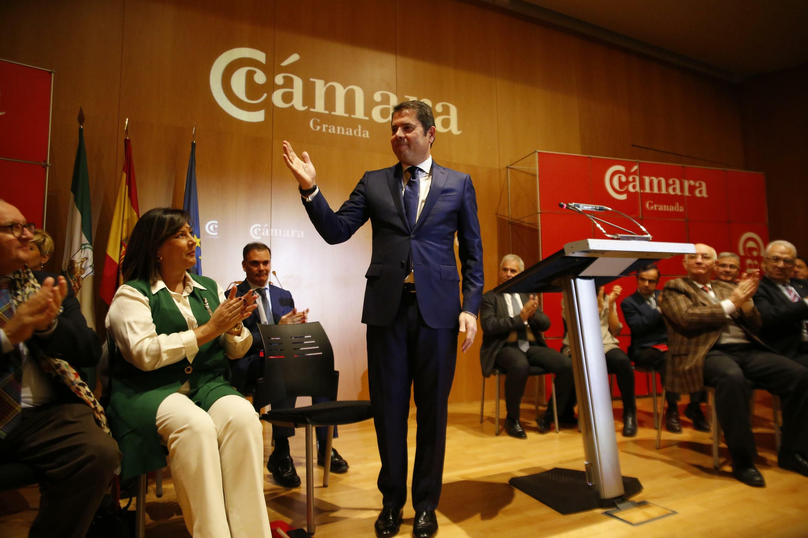 Gerardo Cuerva en su toma de posesión como presidente de Cámara Granada