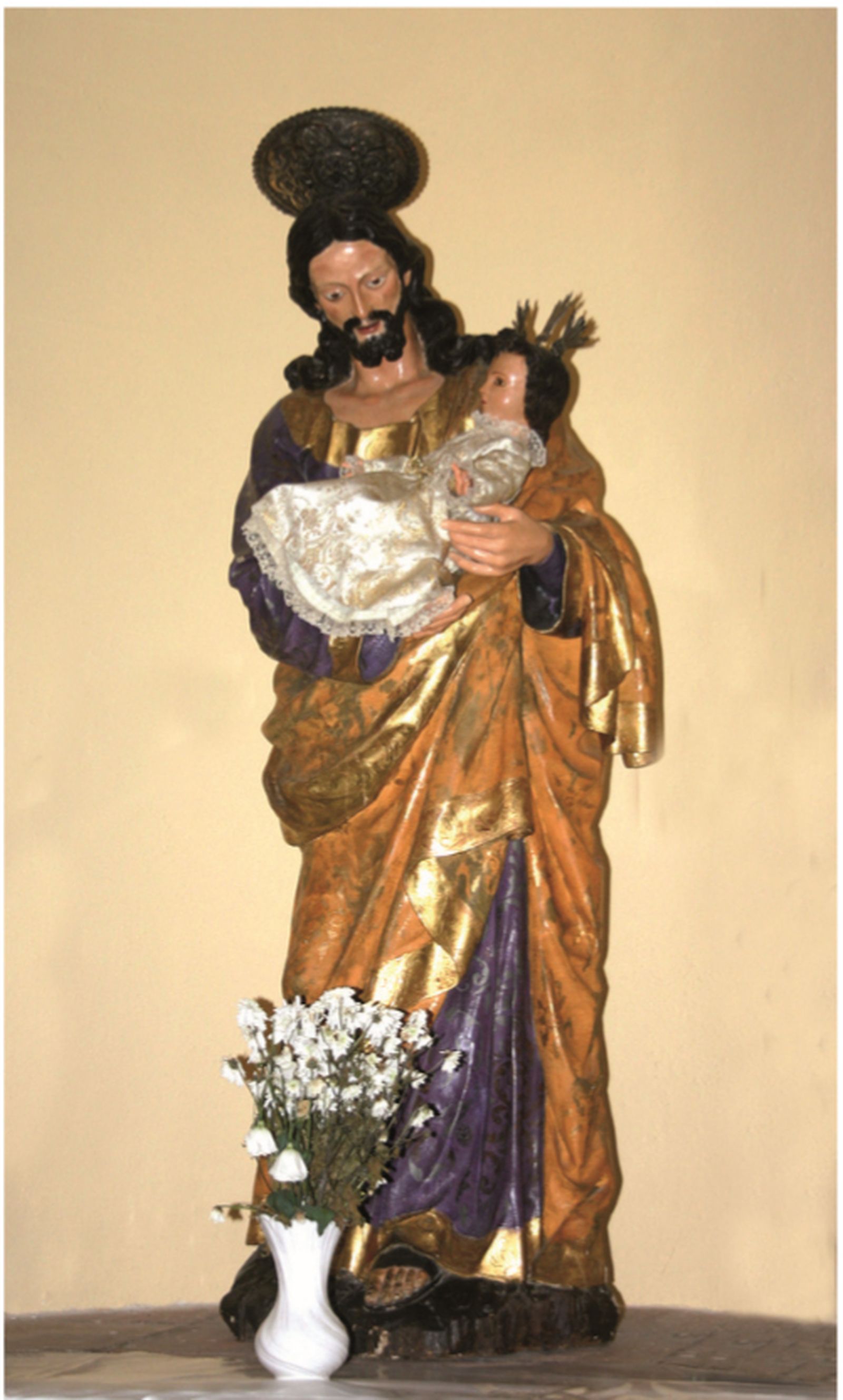 Imagen de San José con el Niño que perteneció al Convento de la Merced, hoy venerada en la iglesia parroquial de Nuestra Señora de la Palma.