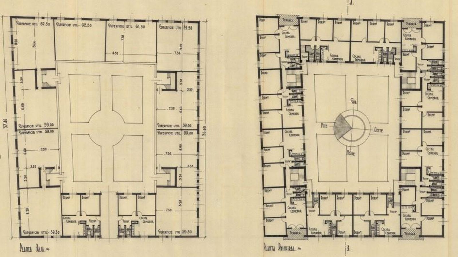 Anteproyecto de bloque de 24 viviendas protegidas en la calle Batalla del Salado. Alberto Balbontín, 1939.