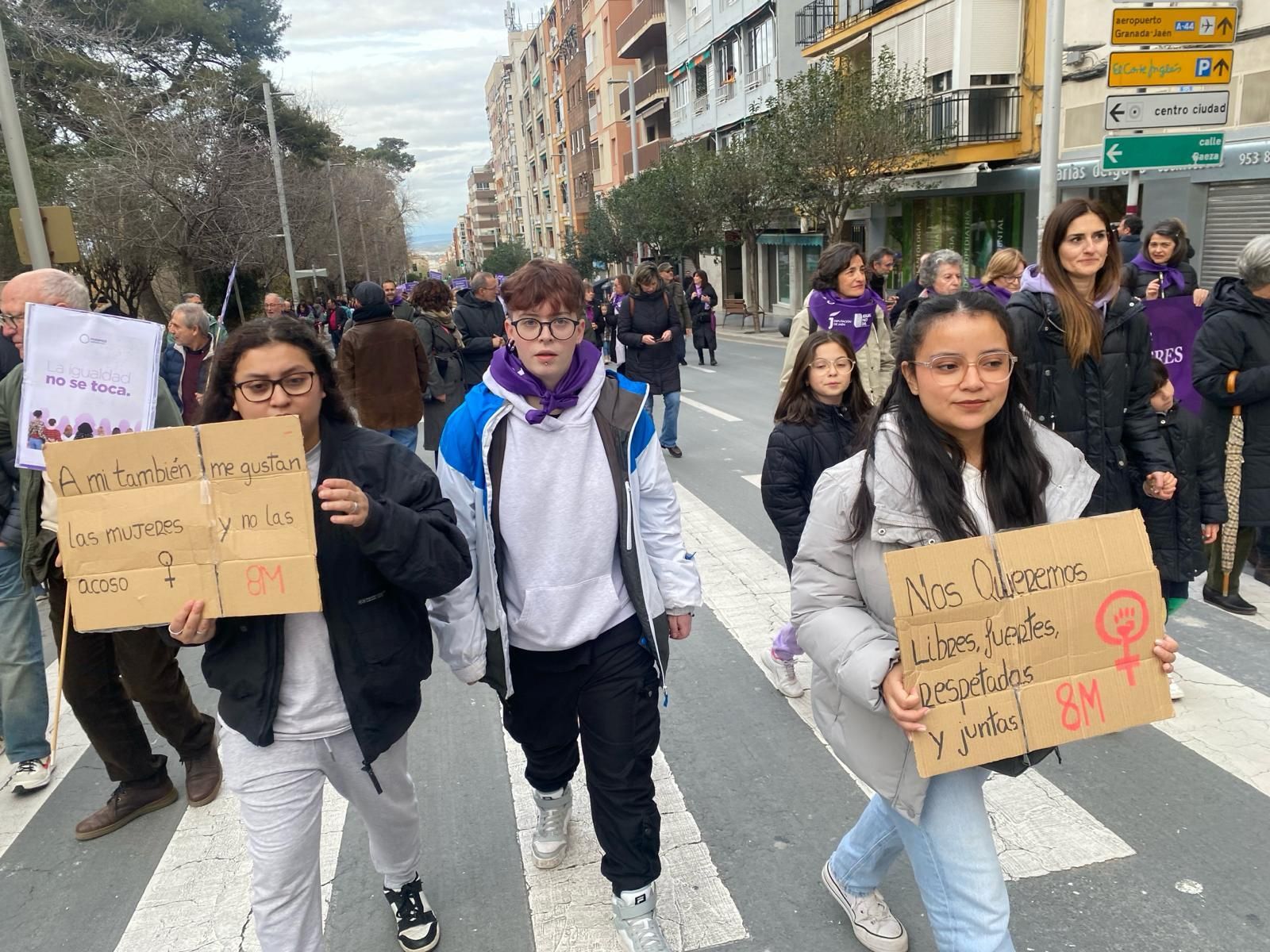 Manifestación del Día Internacional de la Mujer en Jaén.