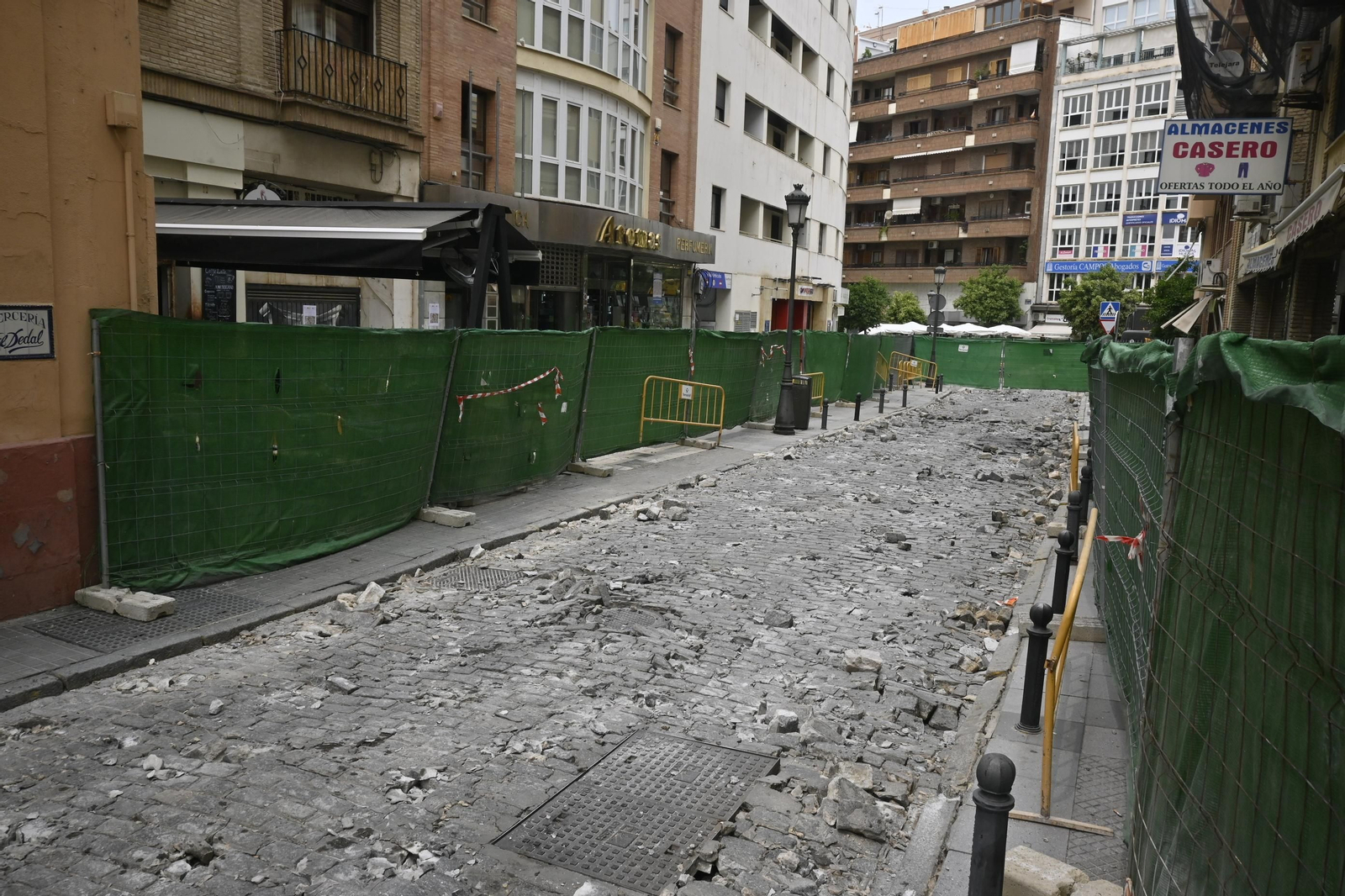 Obras en la calle Méndez Núñez, en imágenes