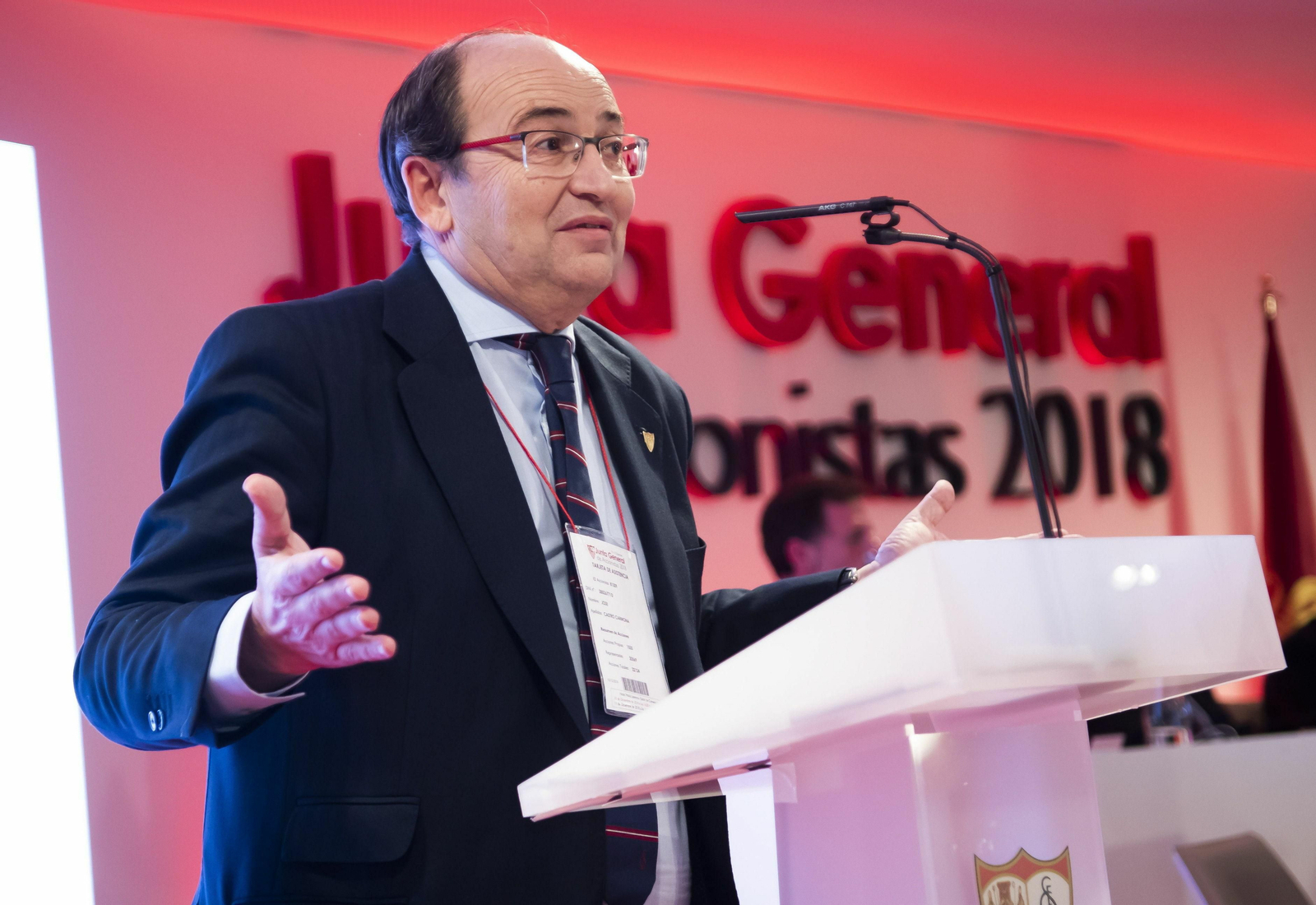 José Castro, presidente del Sevilla, en la Junta del pasado año.