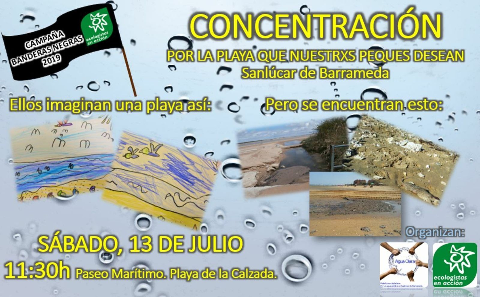 El cartel anunciador de la concentración convocada por la plataforma Agua Clara y Ecologistas en Acción.