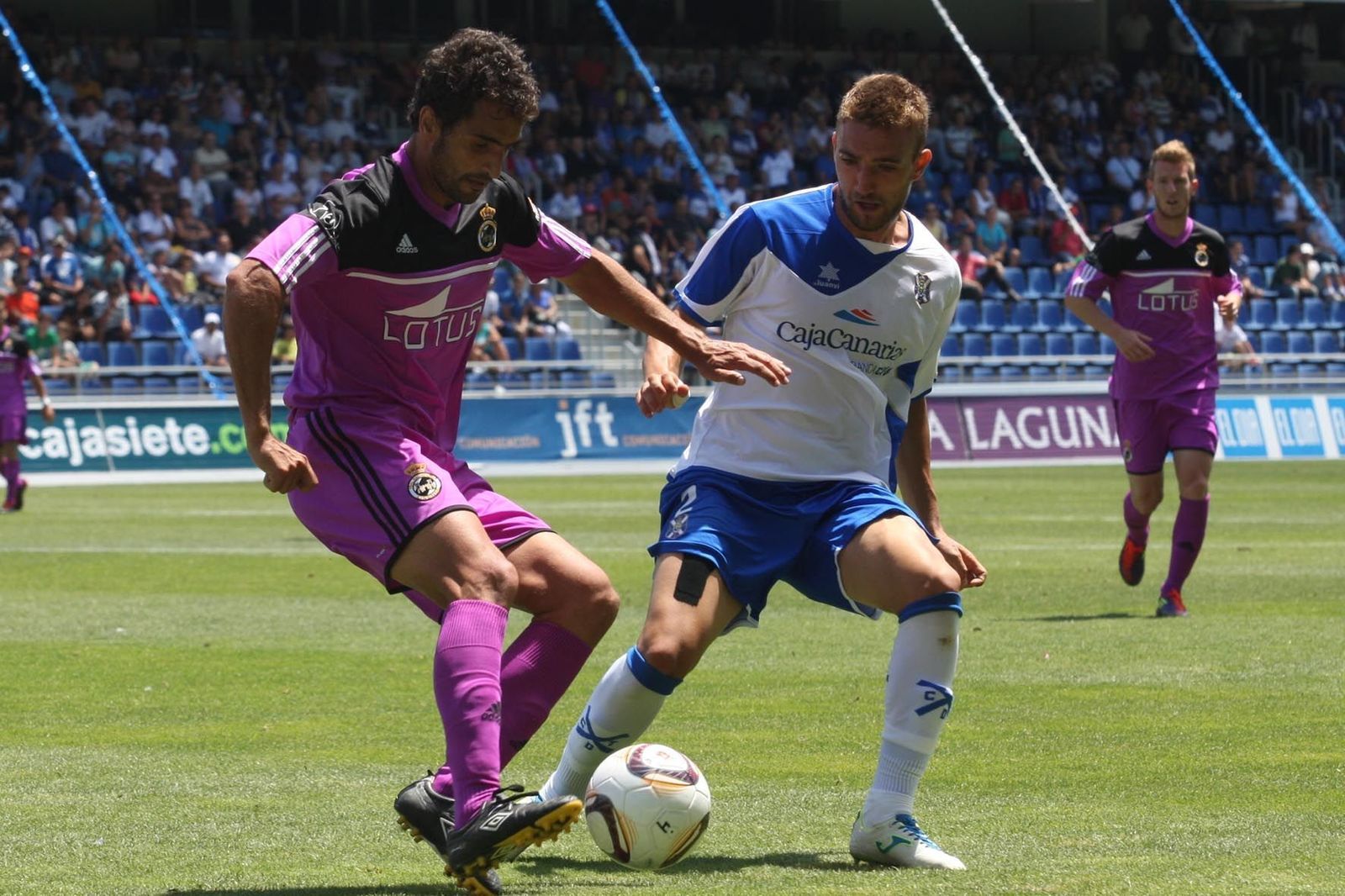 David Hernández y Sergio Rodríguez, en el Tenerife-Balona de  2012.