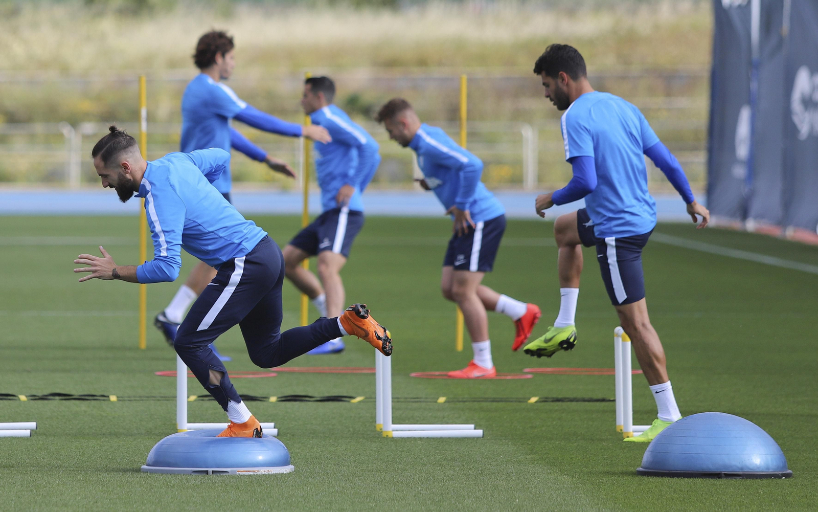 Entrenamiento del Málaga CF.