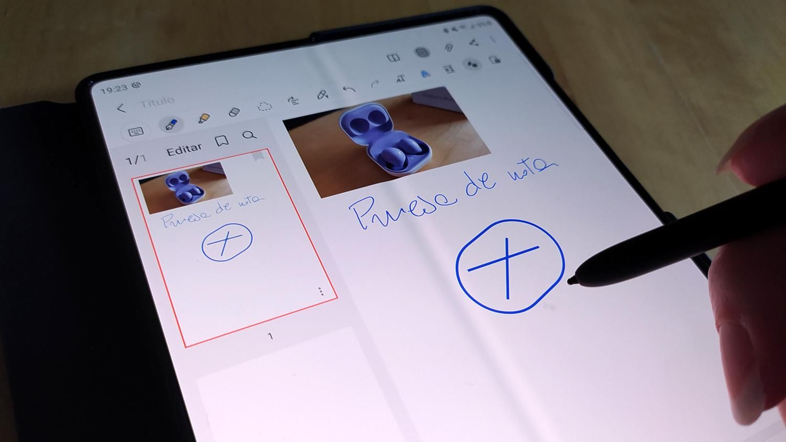S Pen en el Samsung Galaxy Z Fold3