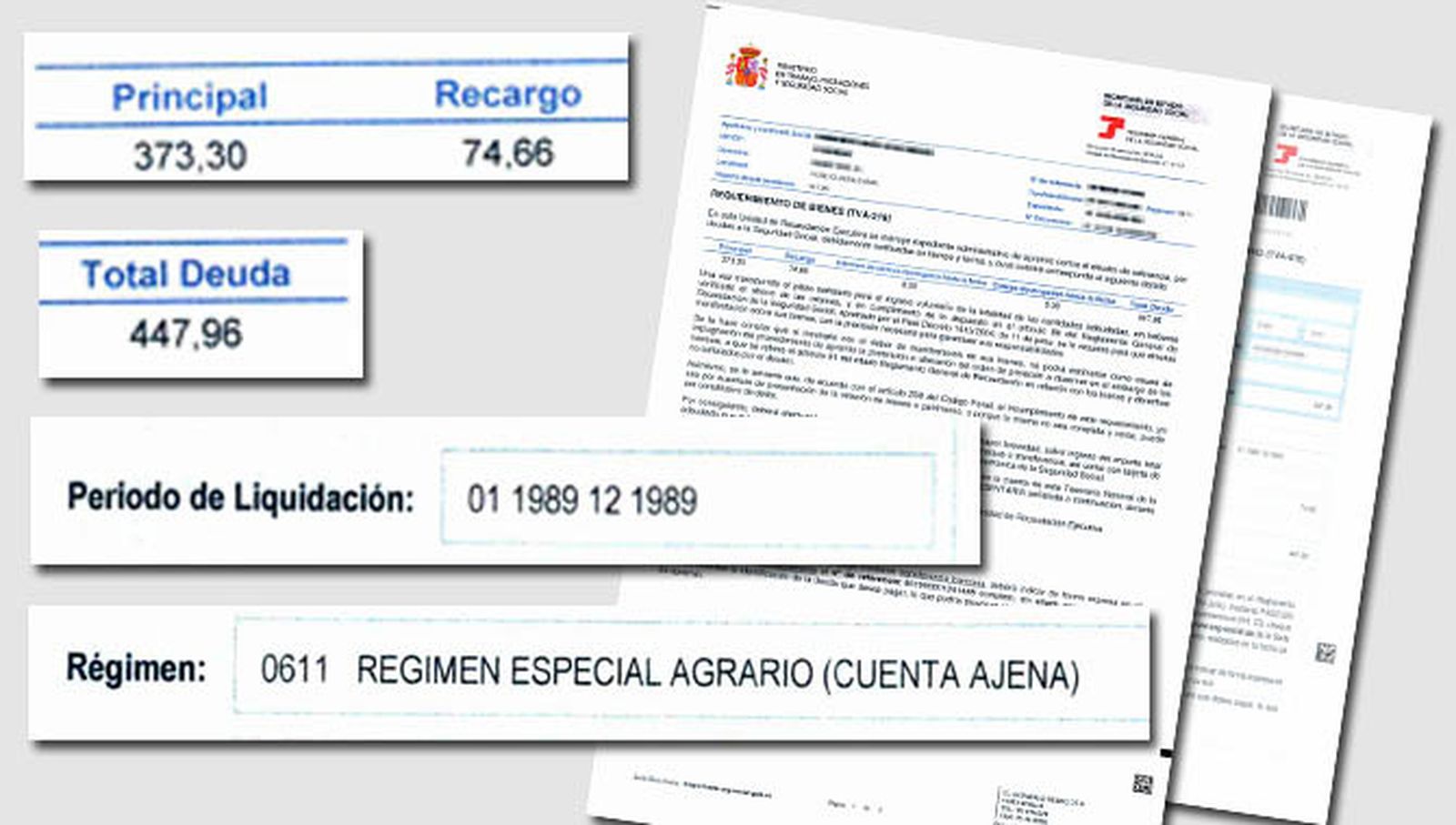 Extracto de la documentación recibida por la familia del fallecido.