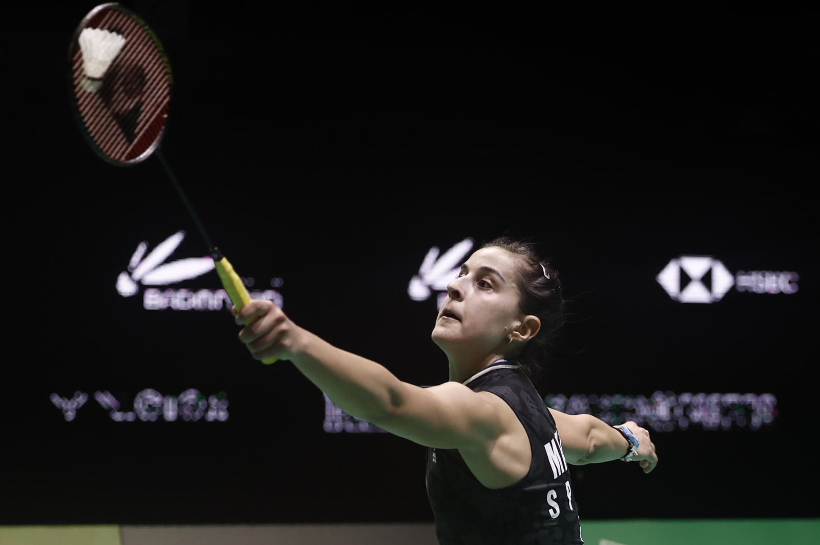 Carolina Marín durante un partido.