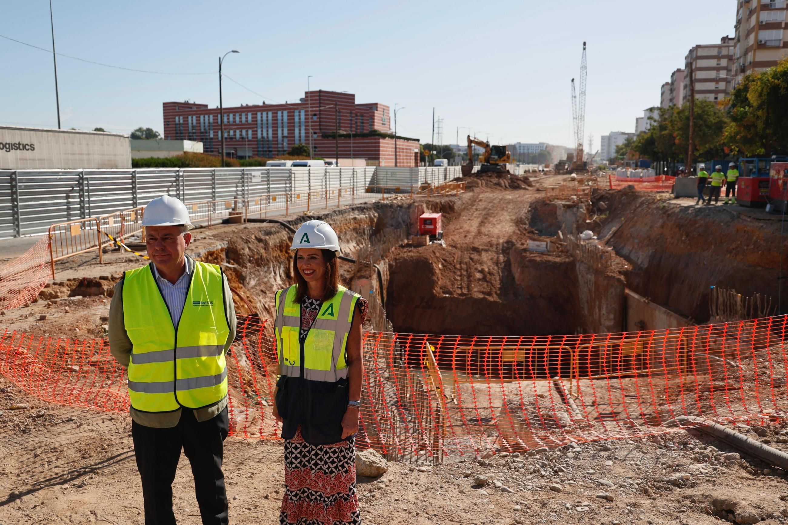 Estado actual de las obras en el subtramo 2 del Metro de Sevilla en la Ronda Urbana Norte