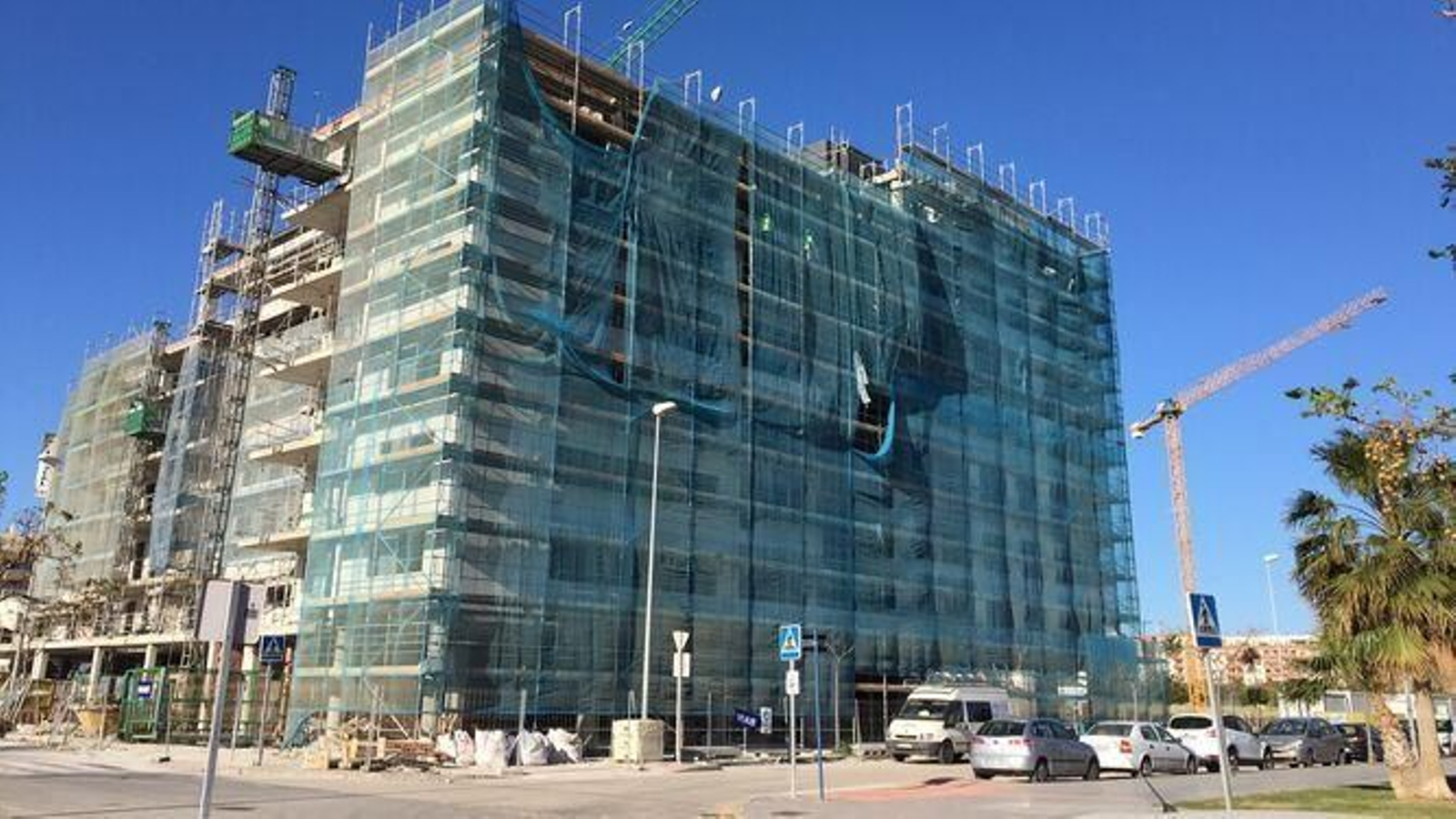 Un edificio en obras en Málaga.