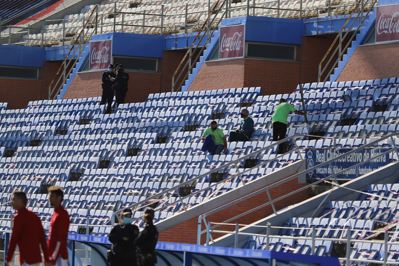 Las imágenes del Nuevo Colombino sin público por las restricciones del coronavirus