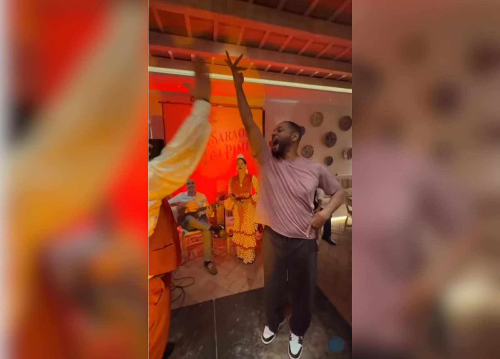 Momento del baile de Will Smith en el tablao de El Pimpi de Marbella
