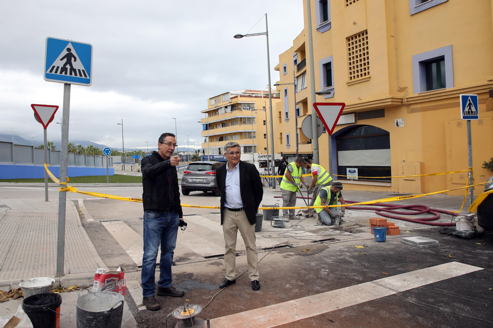 La visita institucional a los trabajos. La visita institucional a los trabajos.