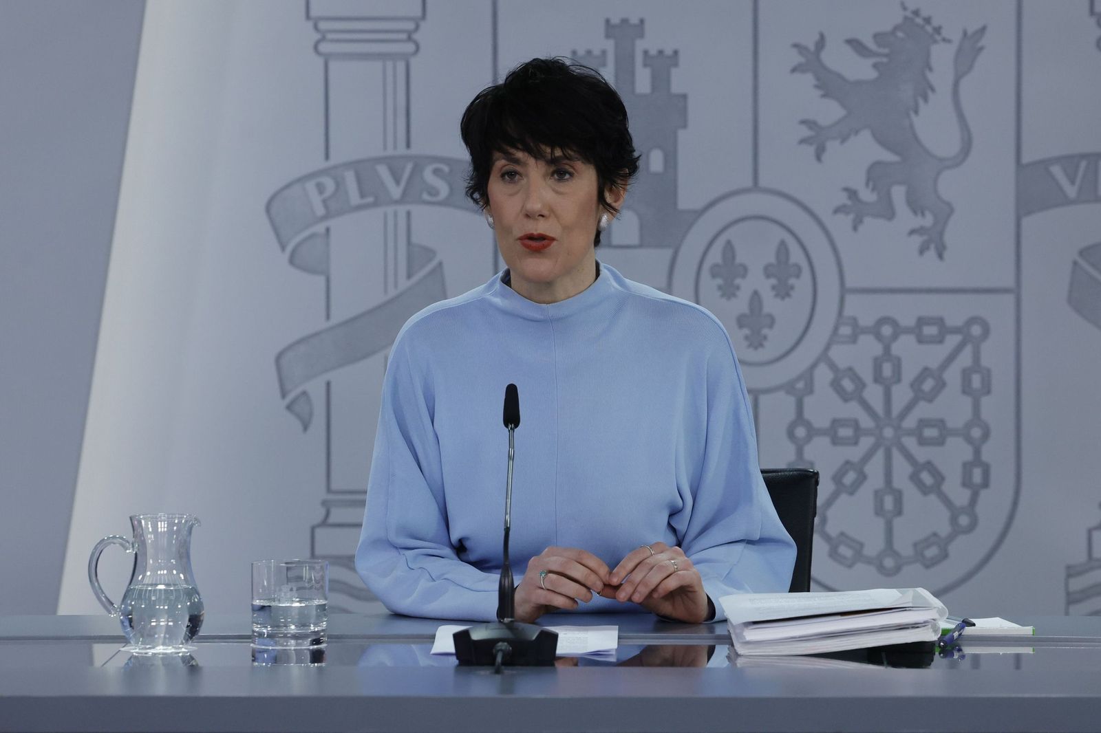 La portavoz del Gobierno y ministra de Inclusión, Seguridad Social y Migraciones, Elma Saiz, este martes.