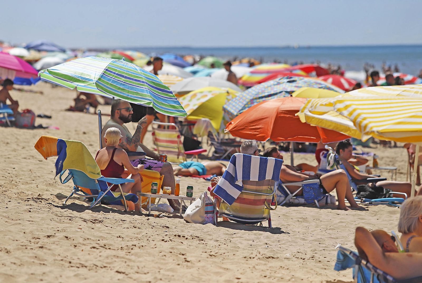 Imágenes de las playas de Huelva en el sábado 15 de agosto