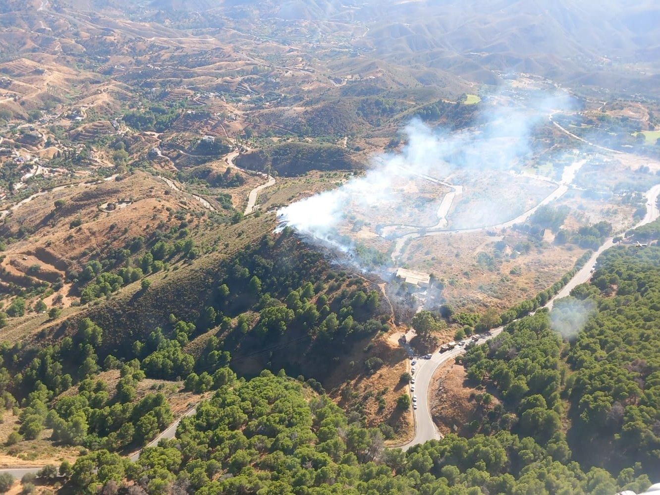 Declarado un incendio forestal en Mijas, el segundo de este viernes en la provincia