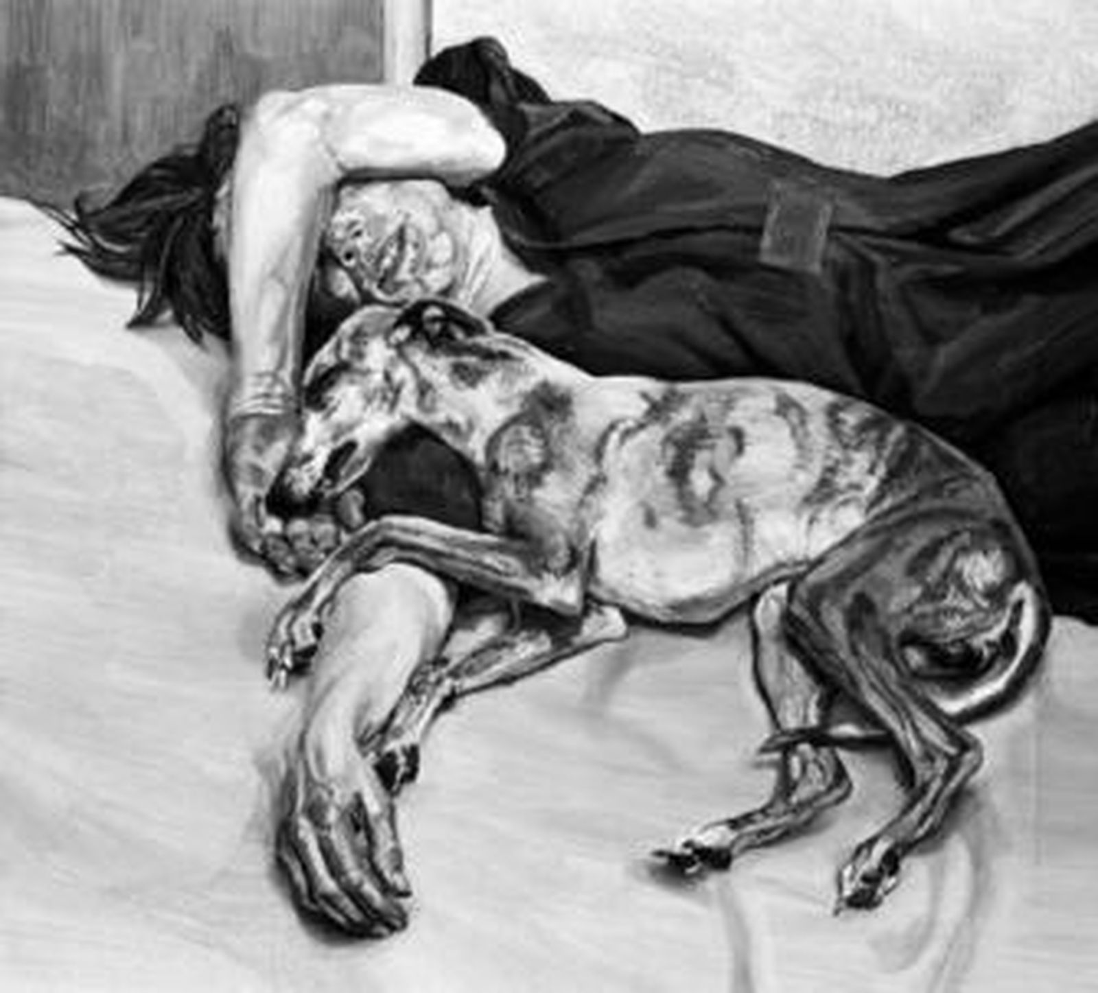 Sobre estas líneas y a la derecha, cuatro de los trabajos de Freud expuestos en el MOMA de Nueva York.