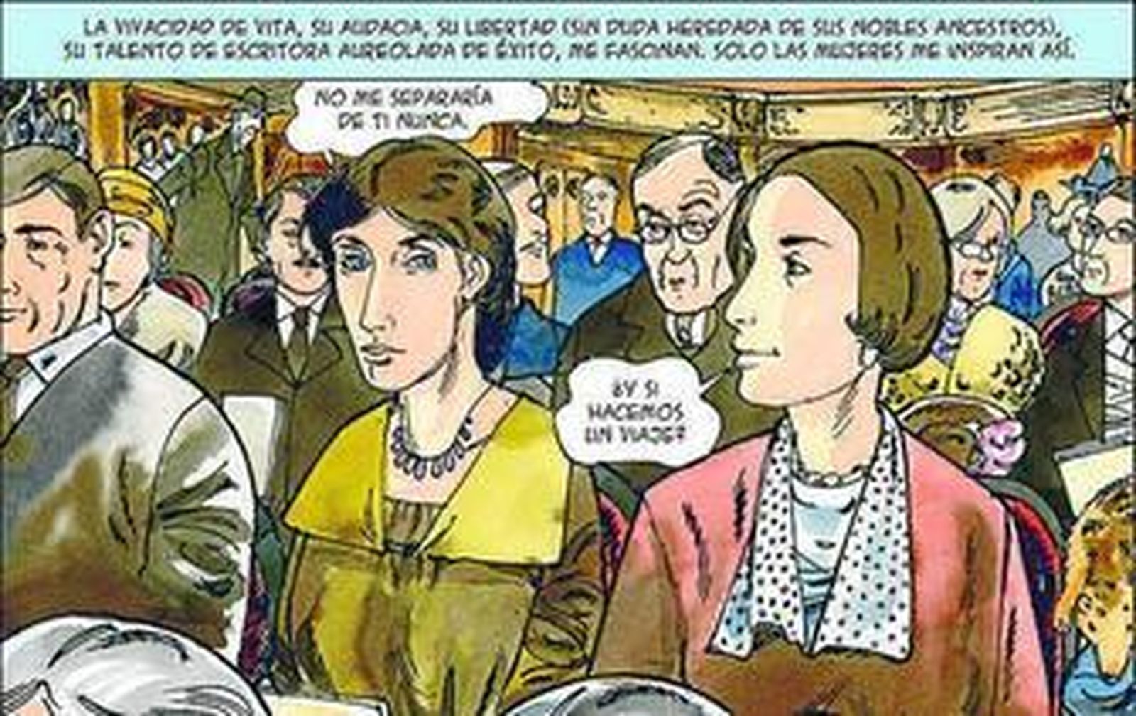 Virginia Woolf, en el comic junto a Vita Sackville-West.