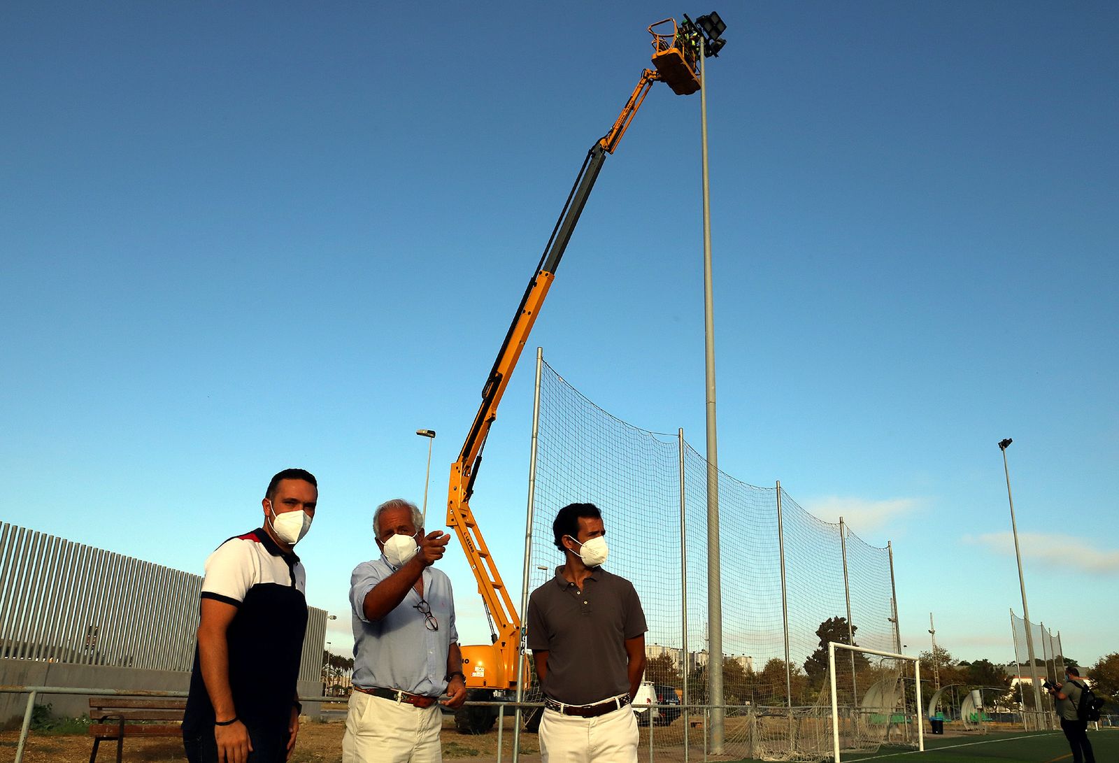 Jesús Alba, en el campo de fútbol de san Telmo