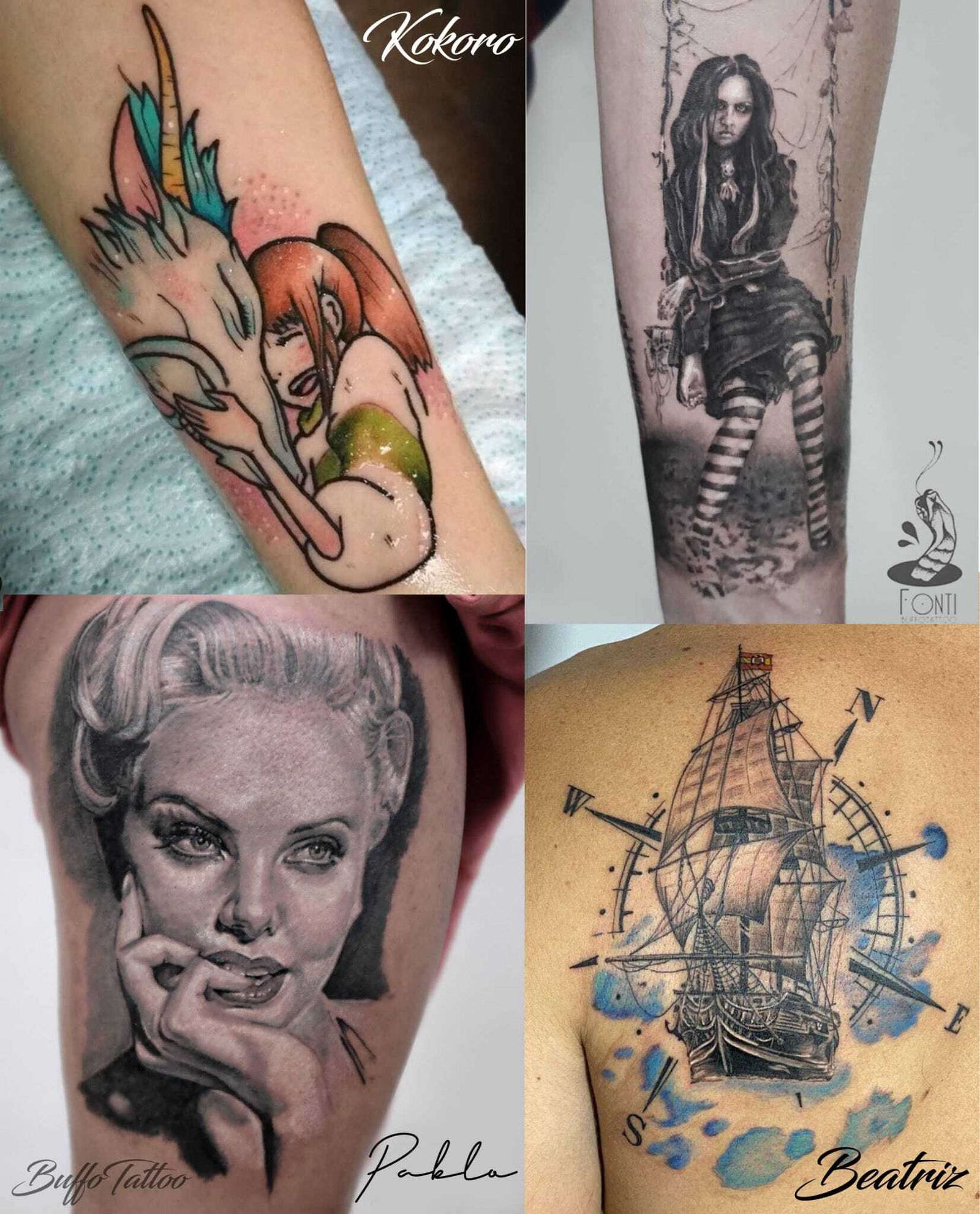 Piezas hechas en Buffotattoo.