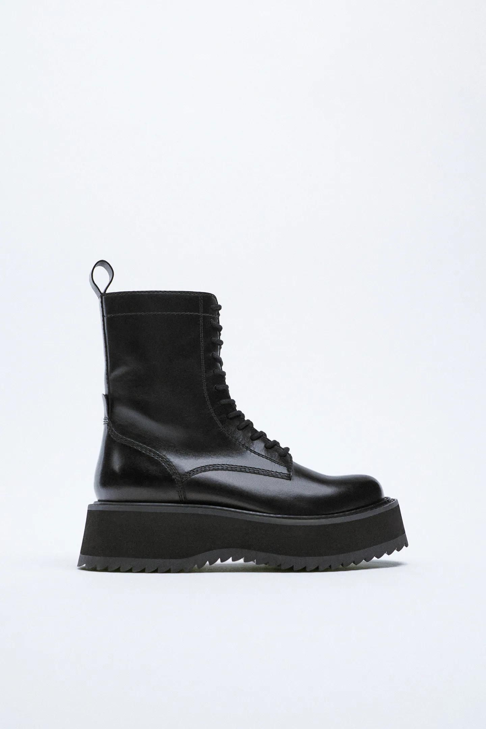 Botas de cordones con plataforma de Zara.