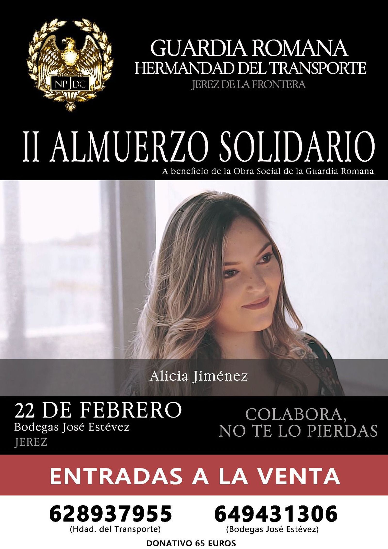 El Grilo, entre los artistas confirmados en el Almuerzo Solidario de la Guardia Romana de la Hermandad del Transporte